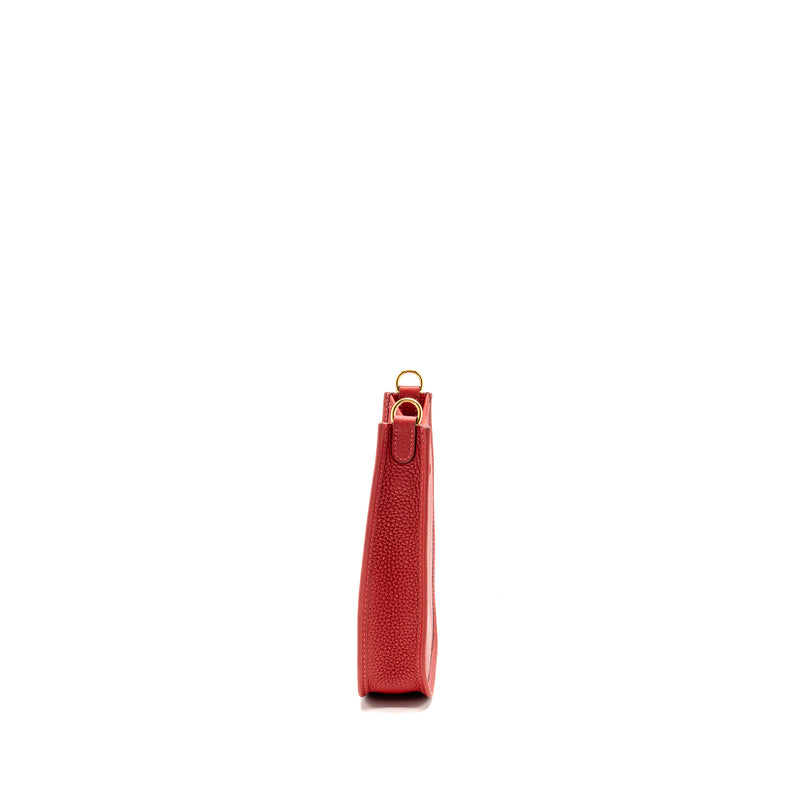 Hermes Mini Evelyne Clemence Vermillon/Rouge Vif GHW Stamp B