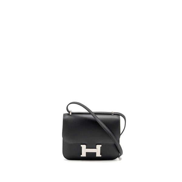 Hermes Mini Constance Epsom Black SHW Stamp W