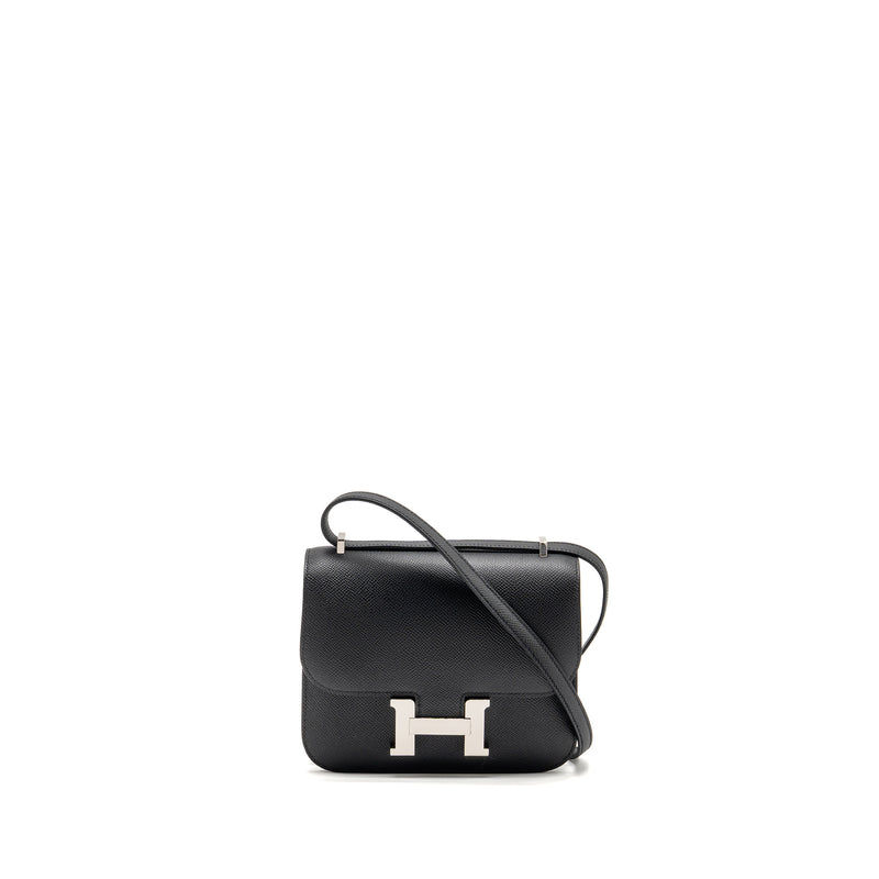Hermes Mini Constance Epsom Black SHW Stamp W