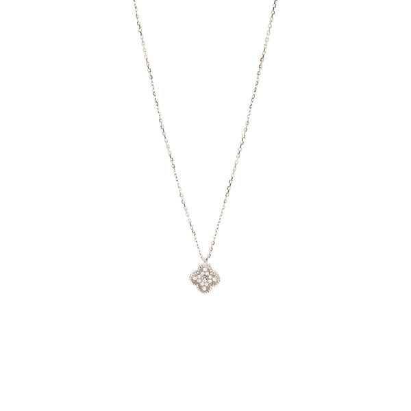 Van Cleef& Arpels Sweet Alhambra Pendant White Gold Diamonds