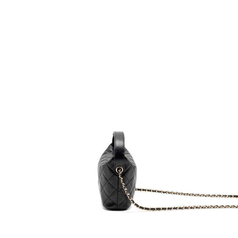 Chanel 25c Quilted Hobo Bag Caviar Black LGHW (microchip)