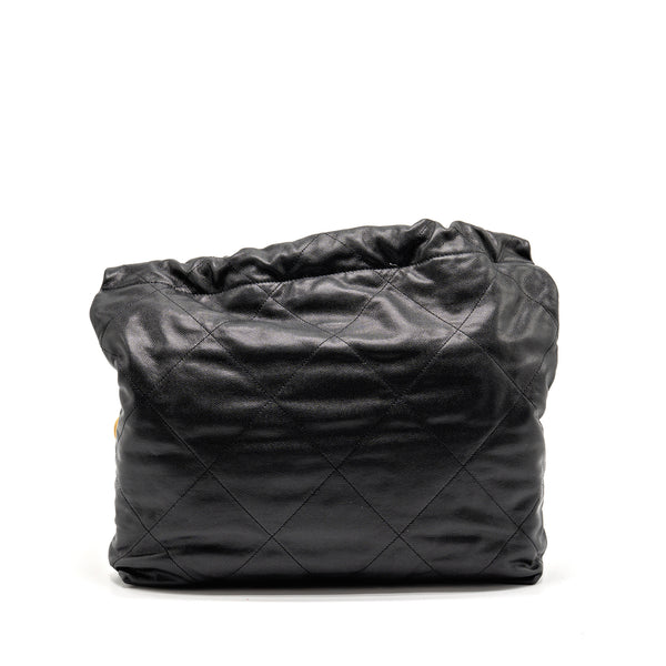 Chanel 23K Small 22 Bag Black Letter Caviar Black GHW (Microchip)