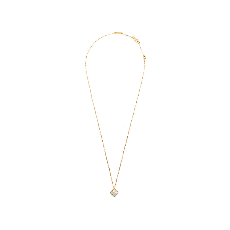 Van Cleef & Arpels Sweet Alhambra Pendant White Mother Of Pearl Yellow Gold