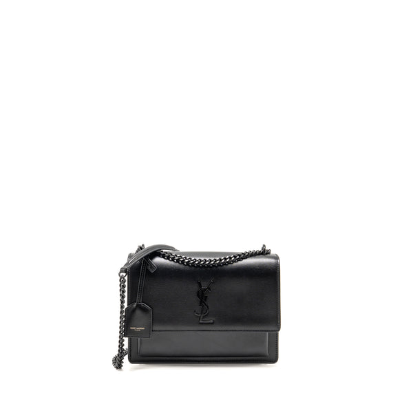 Saint Laurent / YSL Medium Sunset Bag Black Calfskin Black Hardware