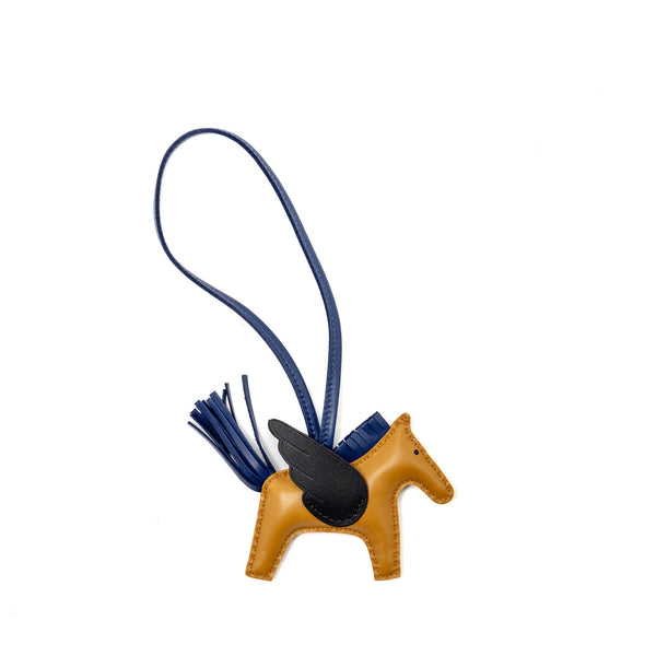 Hermes Rodeo Pegase PM Bag Charm Sesame/Blue Saphir/Black Stamp Z