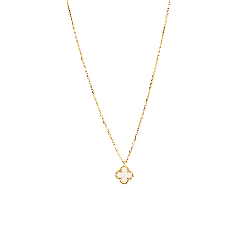 Van Cleef & Arpels Sweet Alhambra Pendant White Mother Of Pearl Yellow Gold