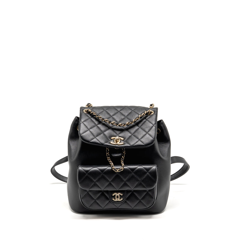 Chanel Large Duma Backpack Calfskin Black LGHW (microchip)