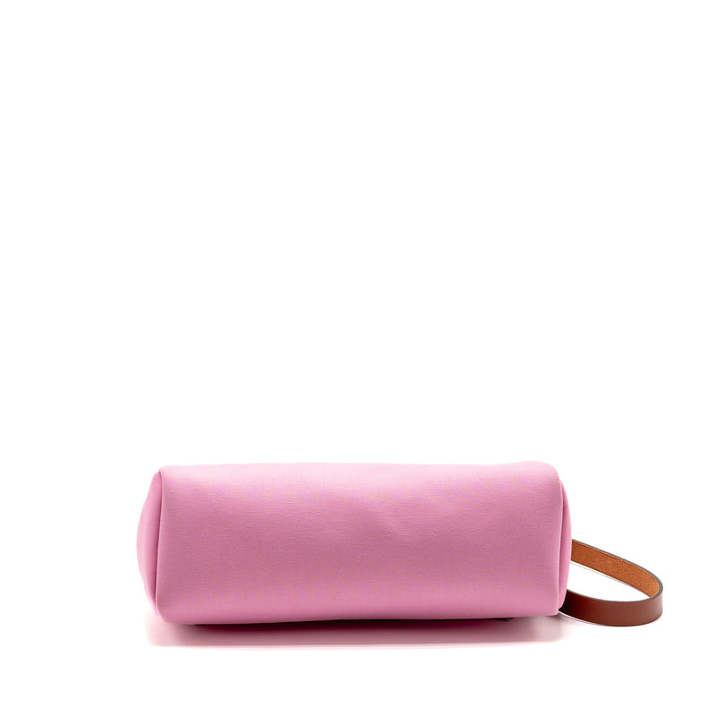 Hermes Herbag 31 Zip Bag Canvas/Hunter Leather Pink/Cuivre SHW Stamp Y