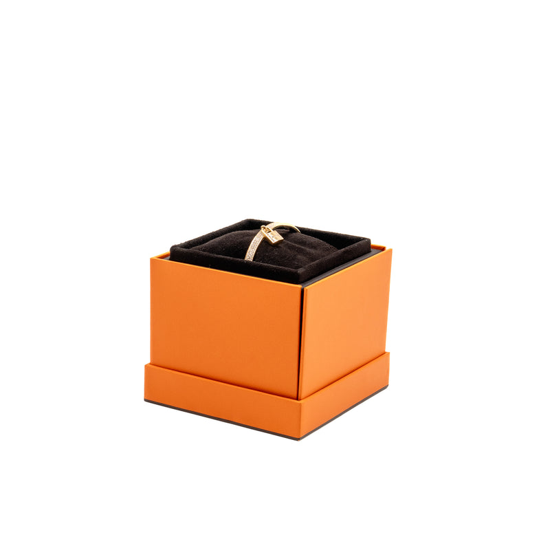 Hermes Size SH Kelly cadenas bracelet, small model rose gold with diamonds