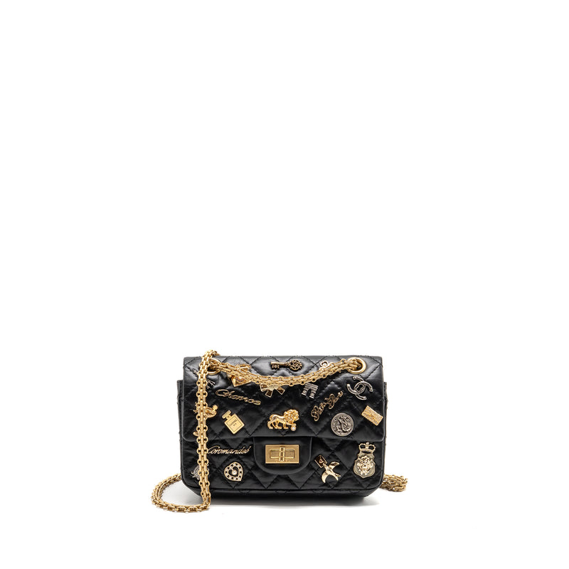 Chanel Mini Reissue Flap Bag Lucky Charms Aged Calfskin Black GHW