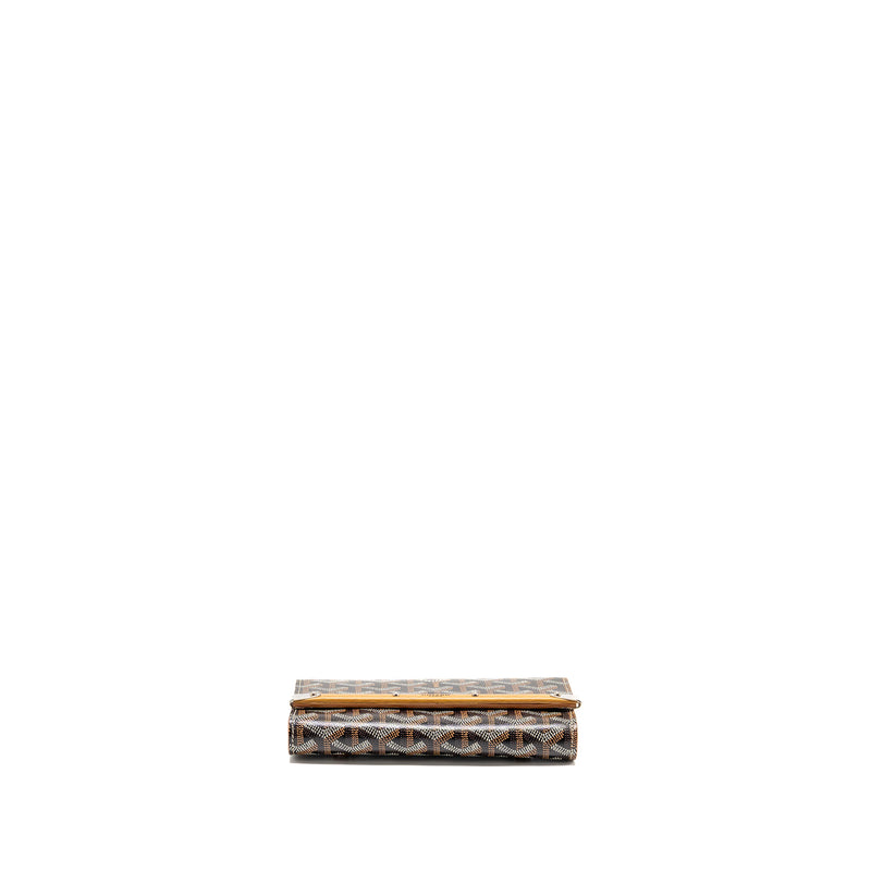Goyard Monte Carlo Mini Case with Strap Goyardine Canvas/Leather Black/Brown SHW