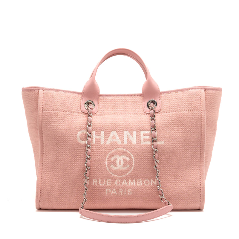 Chanel Devauille Tote Bag Canvas/Leather Pink/White SHW (Microchip)