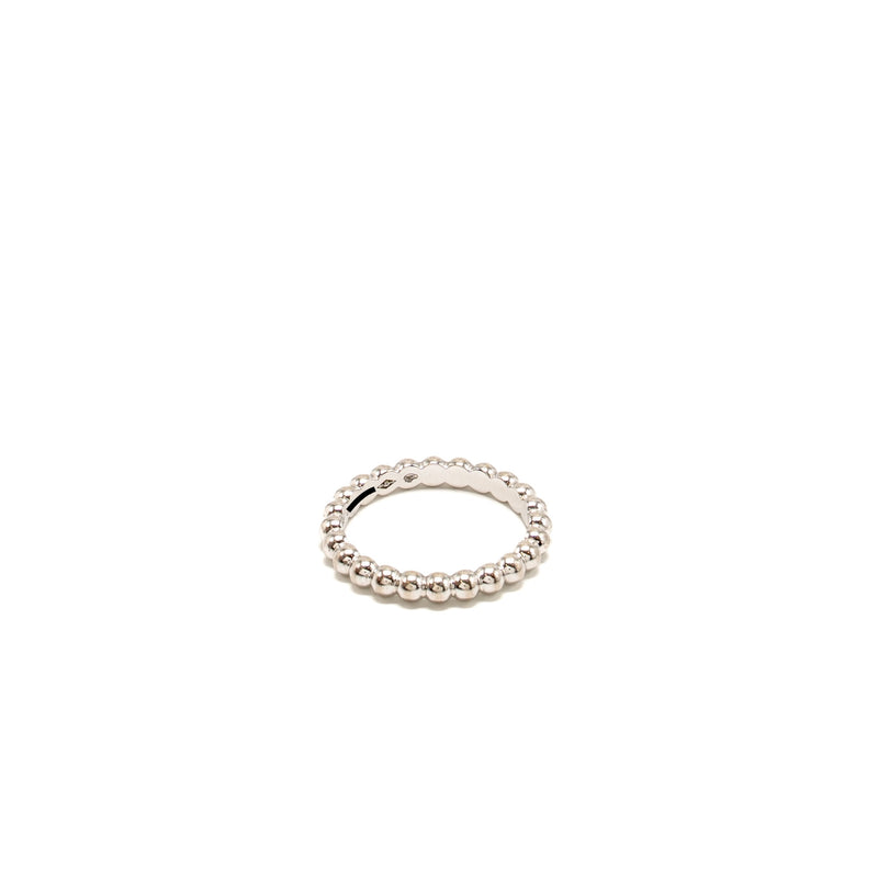 Van Cleef and Arpels Size 52 Perlee Pearls of gold ring medium model white gold