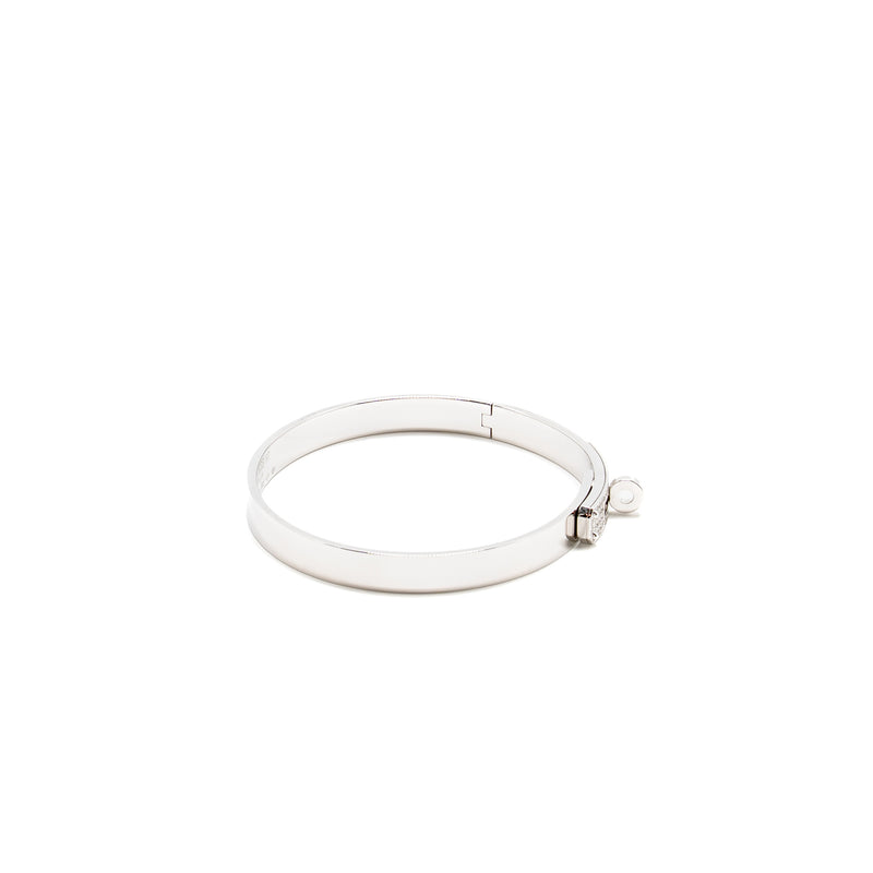 Hermes Size ST kelly bracelet small model white gold with diamonds