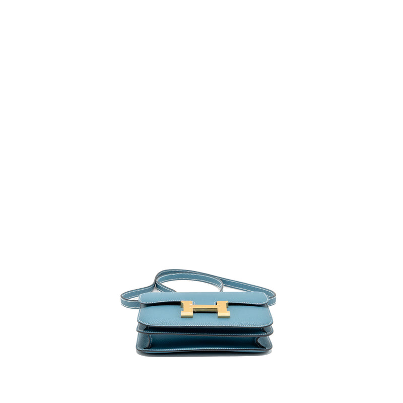 Hermes Mini Constance Epsom D2 New Blue Jean GHW Stamp W