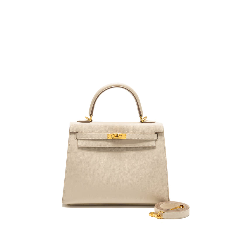 Hermes Kelly 25 epsom Craie GHW stamp Y