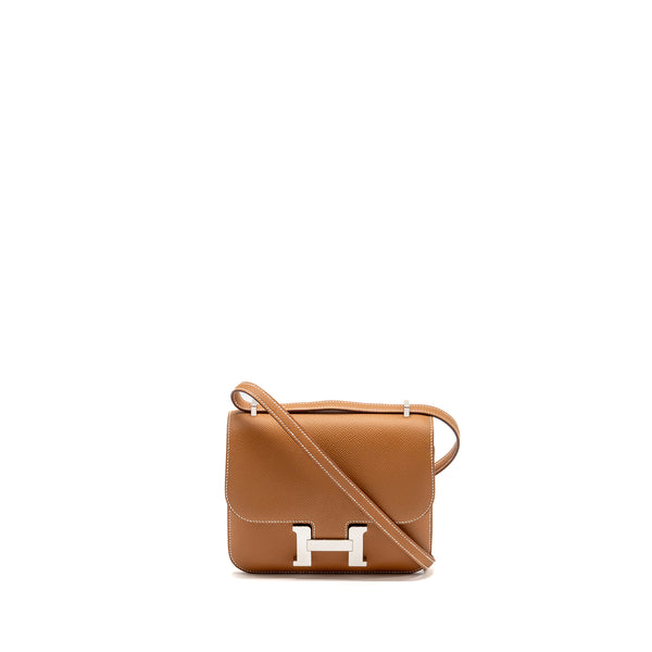 Hermes Mini Constance Epsom Gold SHW Stamp B