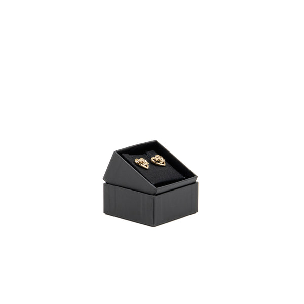 Chanel Heart and CC earrings light gold tone