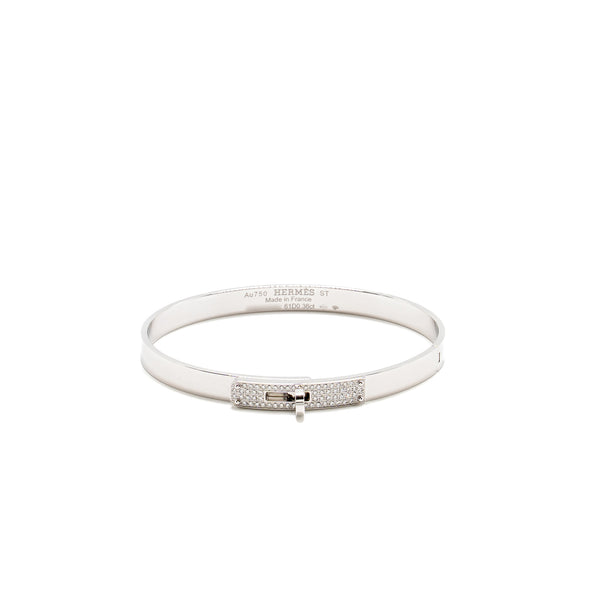 Hermes Size ST kelly bracelet small model white gold with diamonds