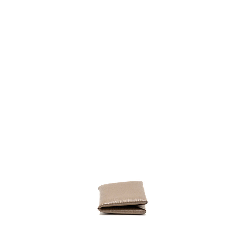 Hermes Calvi Card Holder Epsom Etoupe SHW Stamp W