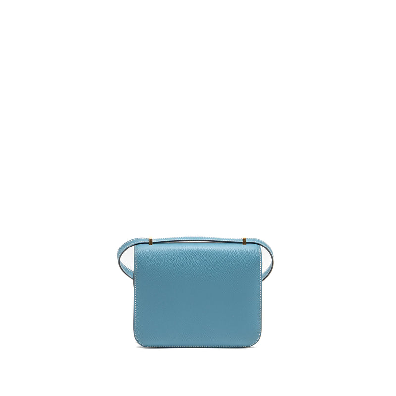 Hermes Mini Constance Epsom D2 New Blue Jean GHW Stamp W