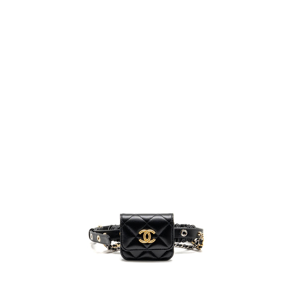 Chanel 22C AirPods Case Lambskin Black Multicolour Hardware