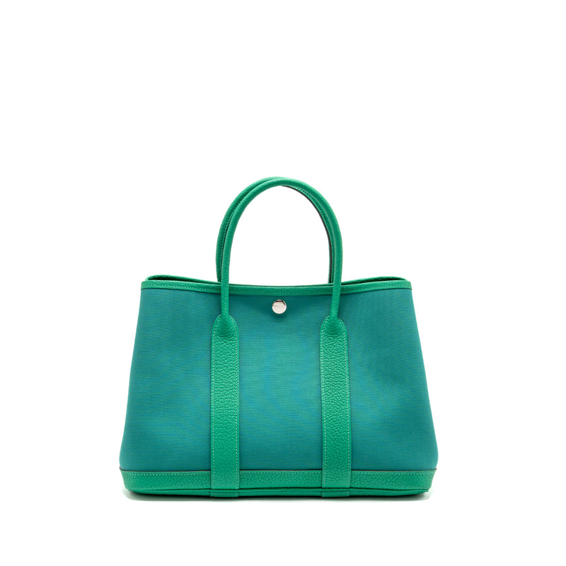 Hermes Garden Party 30 Canvas/Negonda Vert Verone-Menthe/Menthe SHW Stamp W