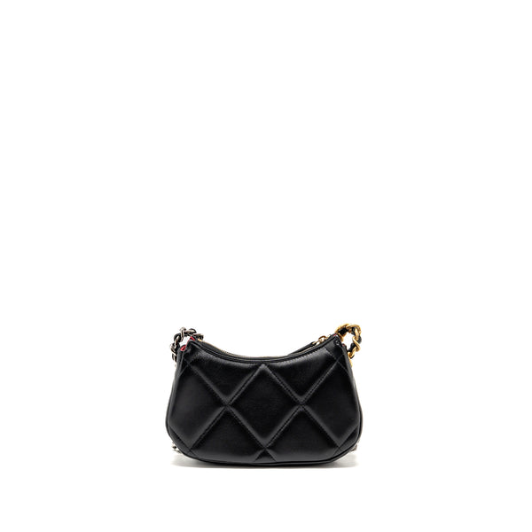 Chanel 19 crossbody hobo lambskin black multicolour hardware (microchip)