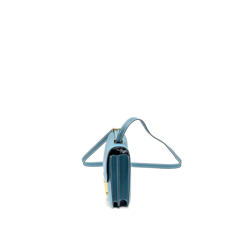 Hermes Mini Constance Epsom D2 New Blue Jean GHW Stamp W