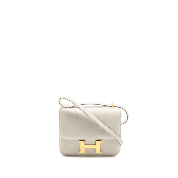 Hermes Mini Constance Chèvre Mysore Mushroom/Biscuit GHW Stamp B