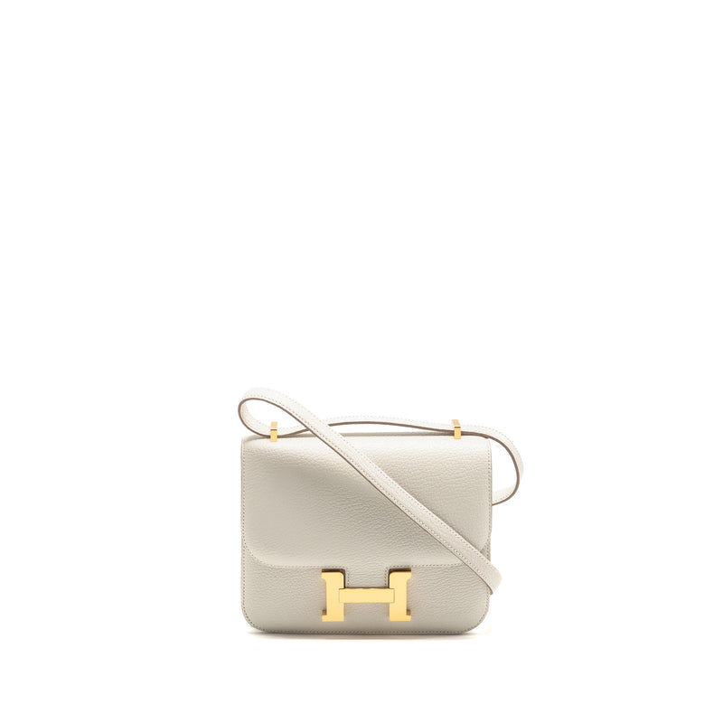 Hermes Mini Constance Chèvre Mysore Mushroom/Biscuit GHW Stamp B