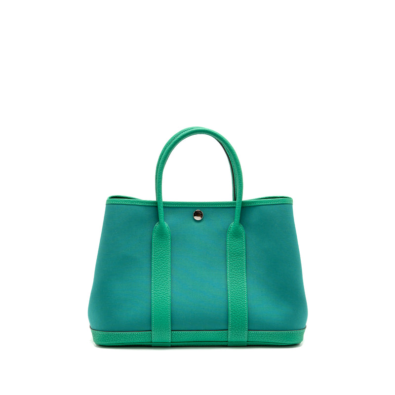 Hermes Garden Party 30 Canvas/Negonda Vert Verone-Menthe/Menthe SHW Stamp W