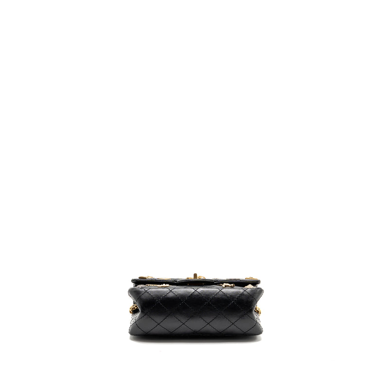 Chanel Mini 2.55 Reissue Flap Bag Lucky Charms Aged Calfskin Black GHW