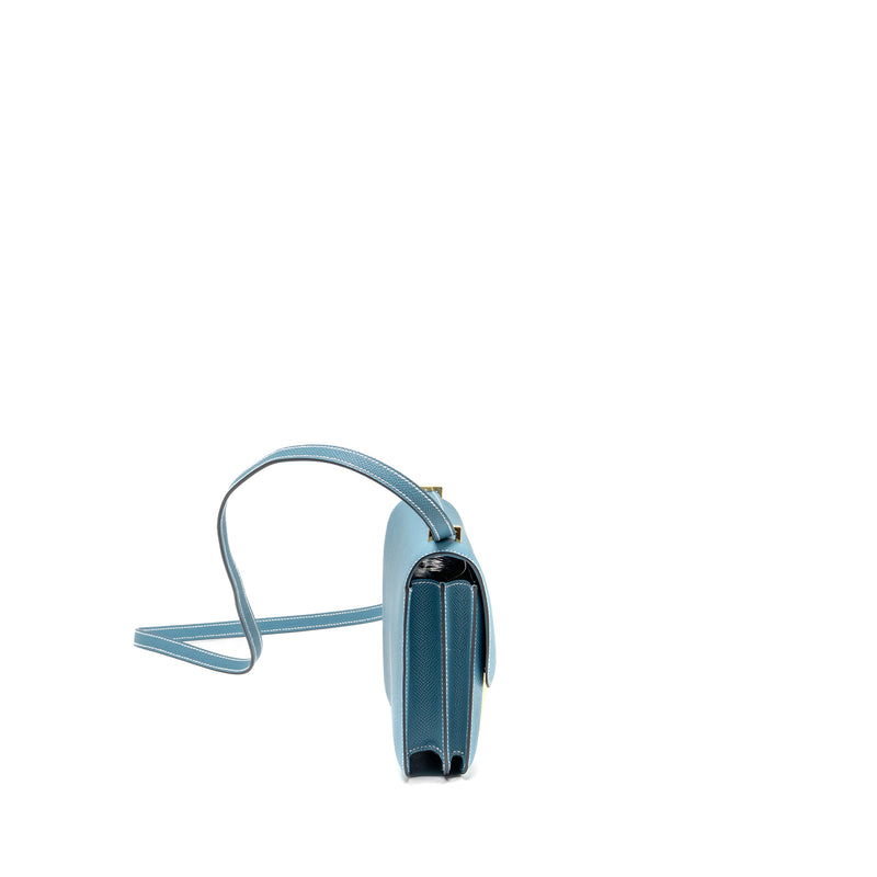 Hermes Mini Constance Epsom D2 New Blue Jean GHW Stamp W