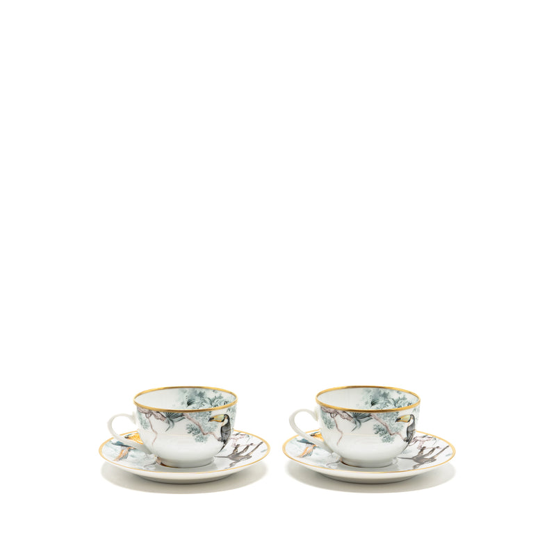 Hermes Carnets d’Equateur Tea Cup and Saucer Porcelain Multicolour (Sell in A Set)