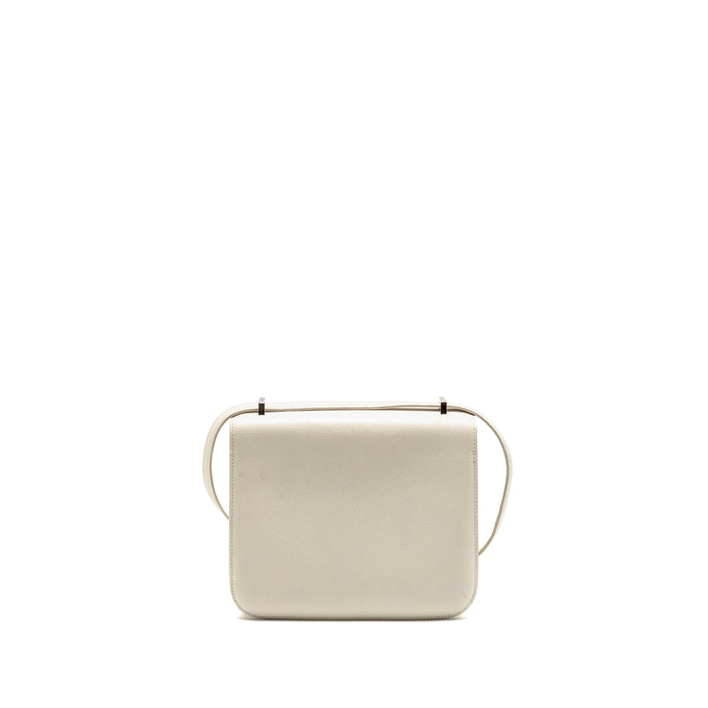 Hermes Mini Constance Epsom Blanc SHW Stamp D