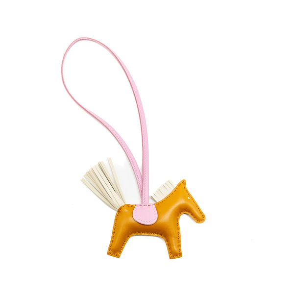 Hermes rodeo pm bag charm sesame/craie/mauve stamp Z