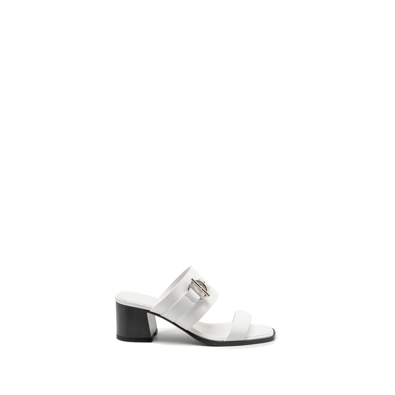 Hermes Size 39 Kute 60 Sandal Calfskin White SHW