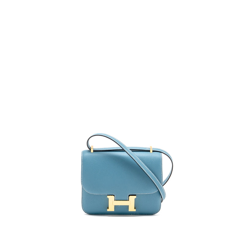 Hermes Mini Constance Epsom D2 New Blue Jean GHW Stamp W
