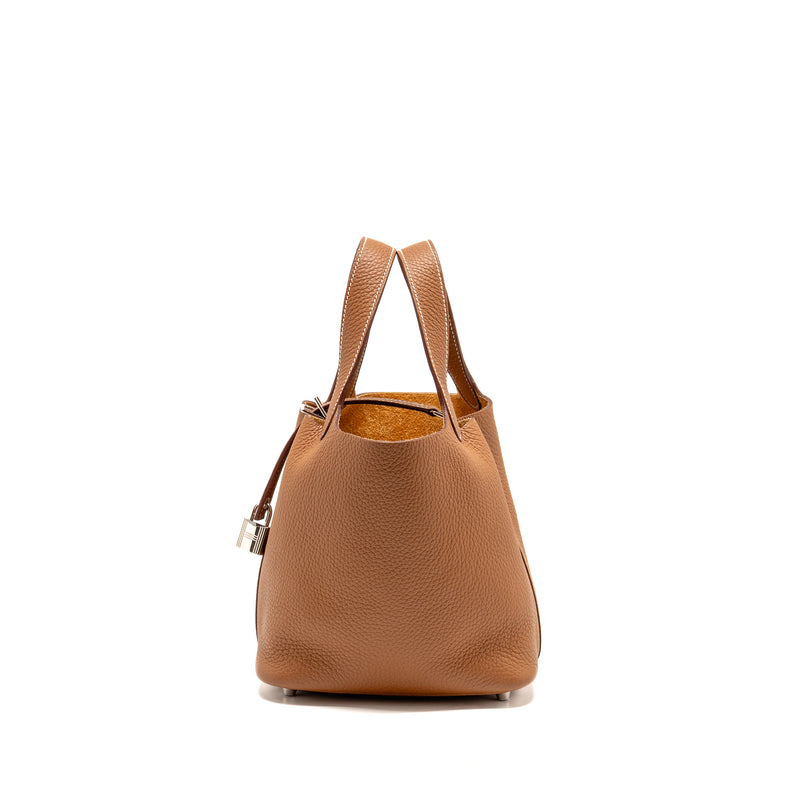 Hermes Picotin 18 Lock Bag Clemence Gold SHW Stamp U