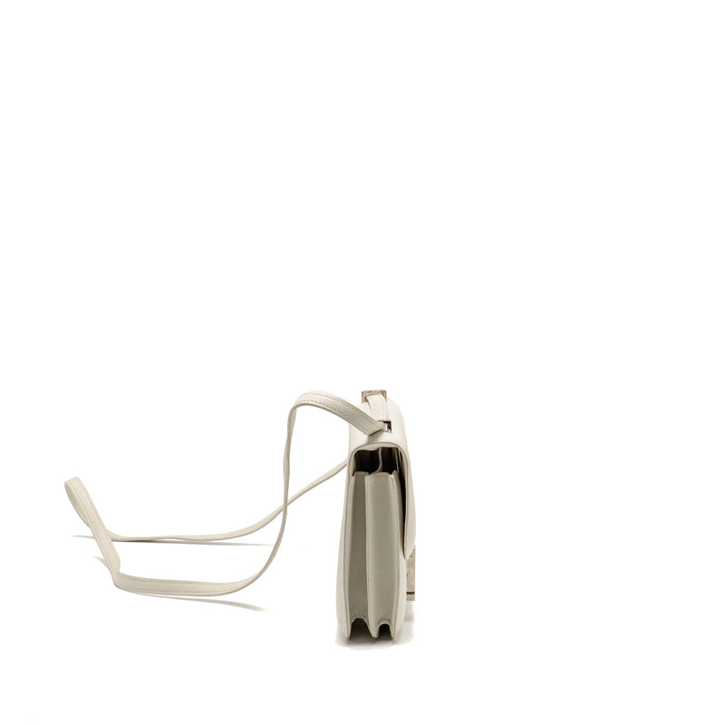 Hermes Mini Constance Epsom Blanc SHW Stamp D