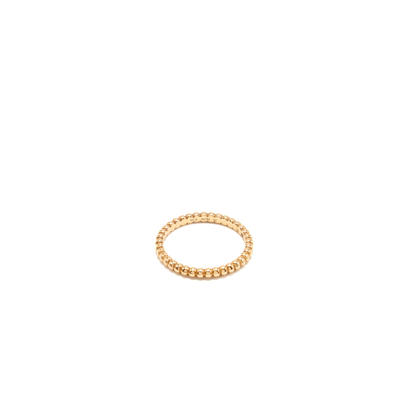 Van Cleef and Arpels size 52 Perlee pearls of gold ring, small model rose gold