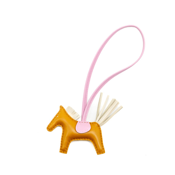 Hermes rodeo pm bag charm sesame/craie/mauve stamp Z