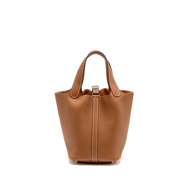 Hermes Picotin 18 Lock Bag Clemence Gold SHW Stamp U