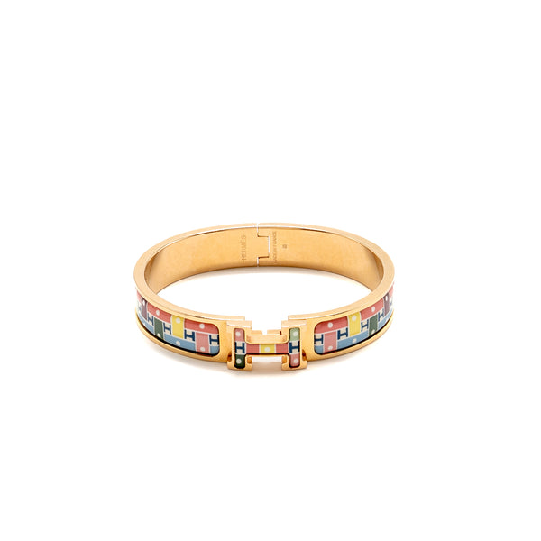 Hermes Size GM Clic H Bracelet Son du H Multicolour RGHW