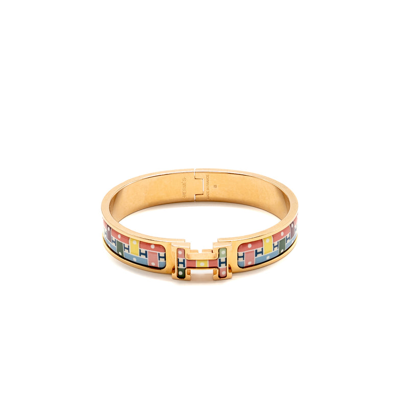Hermes Size GM Clic H Bracelet Son du H Multicolour RGHW
