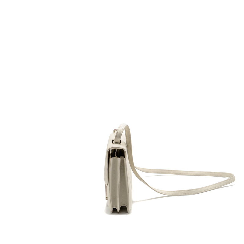 Hermes Mini Constance Epsom Blanc SHW Stamp D