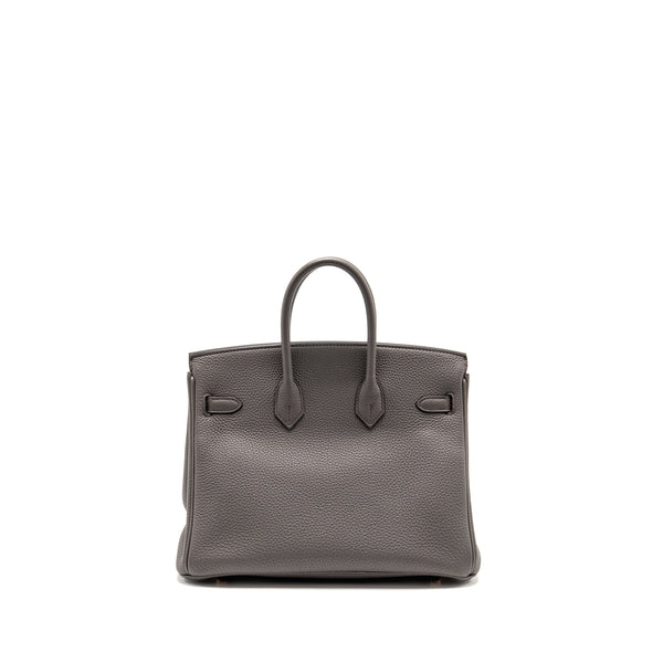 Hermes Birkin 25 Togo Gris Etain RGHW Stamp D
