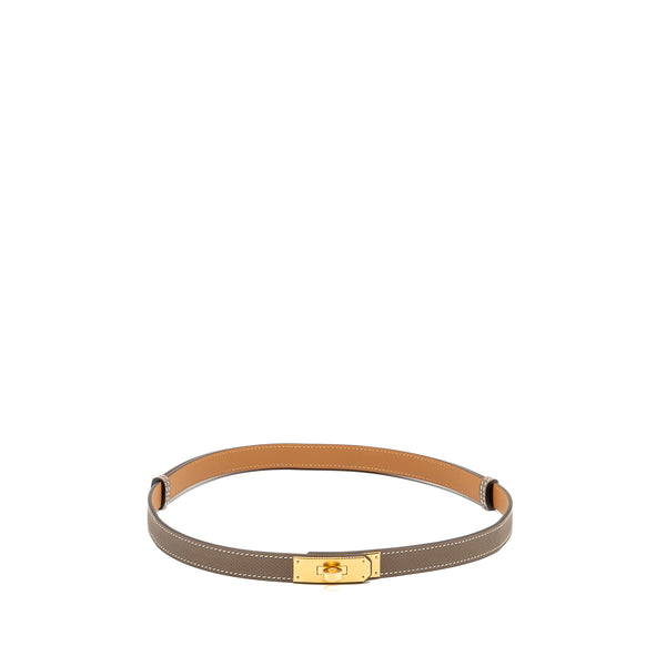 Hermes Kelly 18 Belt Epsom Etoupe GHW Stamp K