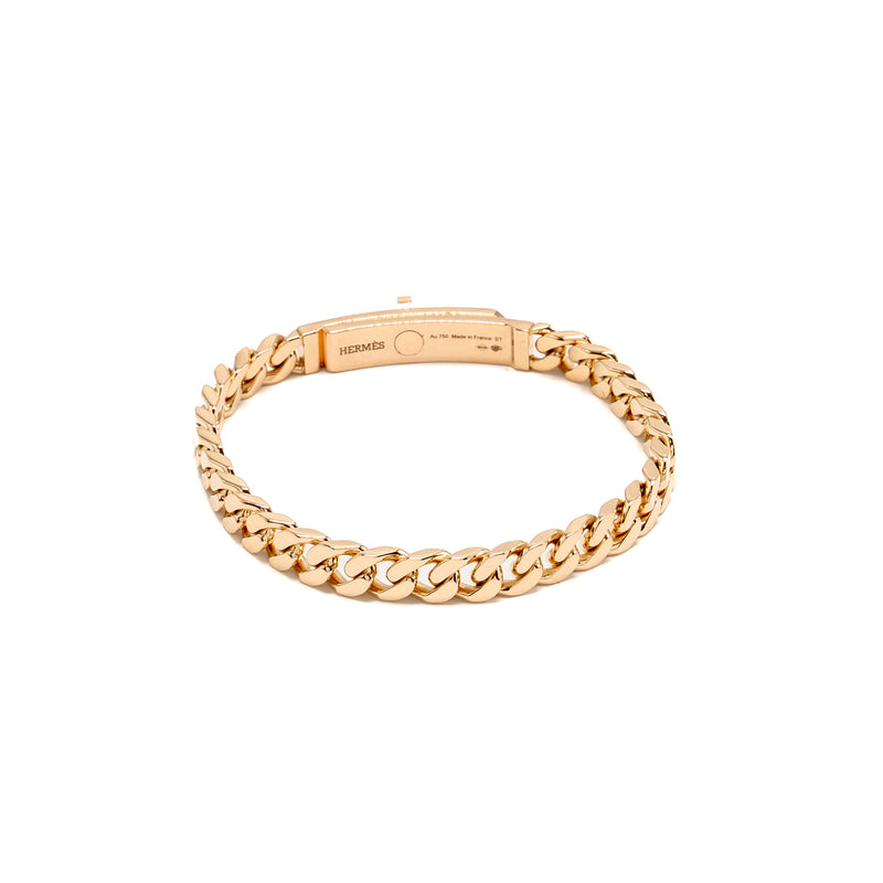 Hermes Size ST Kelly Gourmette Bracelet Rose Gold, Diamonds